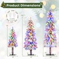 thumbnail image 3 of Gymax 3' 4' 5' Artificial Christmas Tree Set of 3 w/ Snow-flocked Branch Tips, 3 of 9