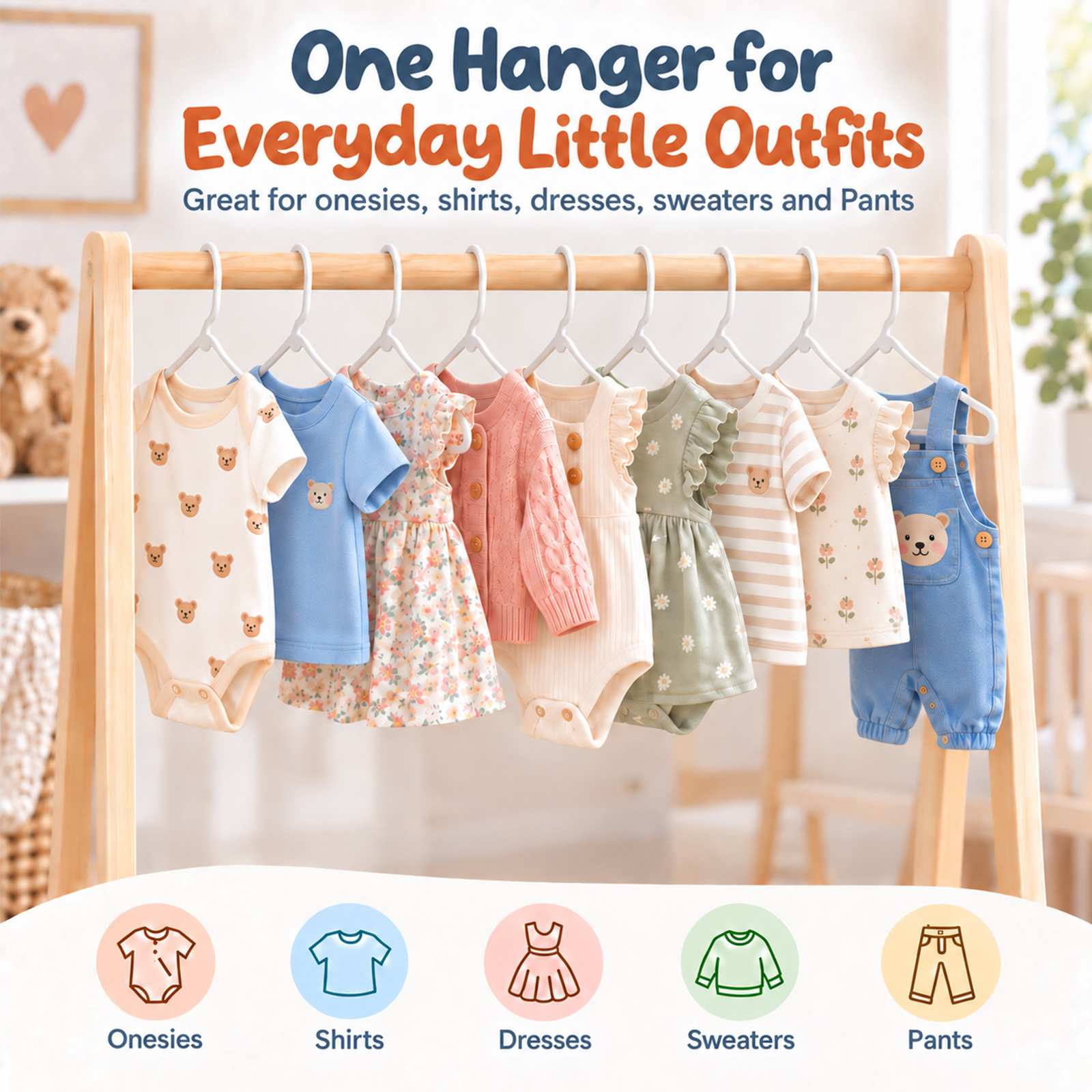 ACSTEP Baby Hangers 20 Pack, 11.5 Inch White photo 3