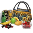 thumbnail image 3 of Disketp Starry Sky Moon Sunflower Bolsa Térmica Estampada, Bolsa Térmica Aislante para Almuerzo, Playa y Campamento, 3 of 6