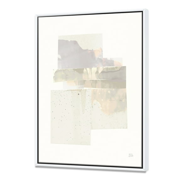 Designart ' Geometric Neutral Form III ' Shabby Chic Framed Canvas