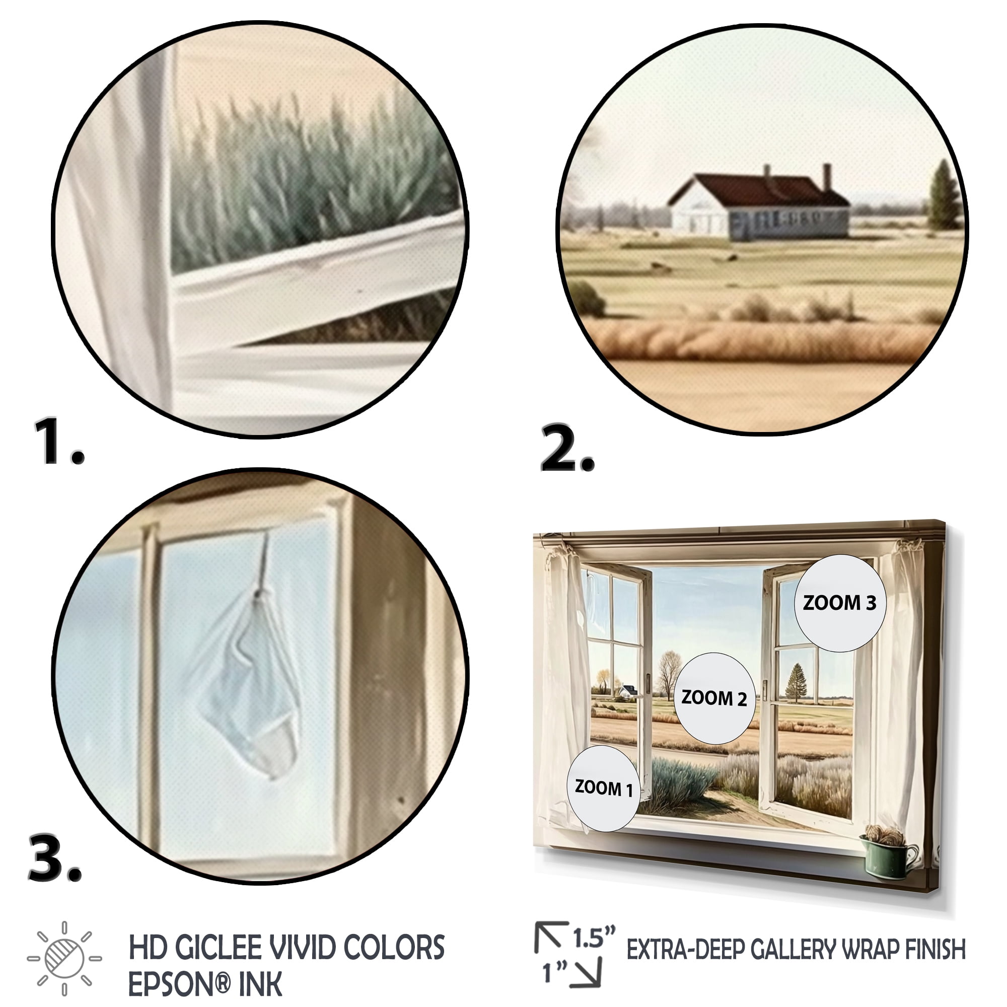 Designart Window To Landscape Views III Canvas Wall Art