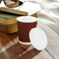 thumbnail image 2 of Miangastore Tight Fit Paper Cup Cover White 100Pcs 2.8X2.8X0.6In, 2 of 8