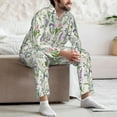 thumbnail image 7 of Yiaed Wisteria Flower Print Men’s Pajamas Set - Long Sleeve Button Down Sleep Shirt and Pajama Bottoms Sleepwear Set Mens Pjs Sets Men's Pajama Bottoms-XX-Large, 7 of 7
