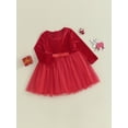 thumbnail image 3 of GXFC Toddler Girls Christmas Princess Dress Clothes 6M 1T 2T 3T 4T Kids Girls Long Sleeve Tulle A-line Dress Christmas Holiday-themed Dress Clothing Gifts for Children Girls, 3 of 9