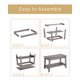 thumbnail image 4 of Mesa de centro de 2 niveles para sala, mesa de centro rectangular con estante de almacenamiento, mesa de centro tipo granja para sala de estar, 4 of 8