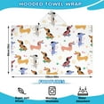 thumbnail image 2 of Dachshund Sport Hooded Bath Towel，60"x35" for Ages 3 To 12 Kids, Quick Dry Lightweight Soft Microfiber Hood Beach Towel Cover Up for Kids, 2 of 7