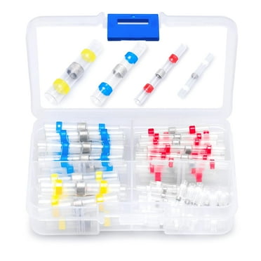Wirefy 50 PCS Solder Seal Wire Connectors Kit - Heat Shrink Solder Butt Connectors - Waterproof Solder Sleeves - Self Soldering Wire Connectors - Set 26-10 AWG