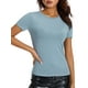 thumbnail image 2 of Top Mujeres Salvaje Camisetas Color Sólido Cuello Redondo Camisas de Fondo Slim Fit Streetwear, 2 of 5