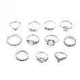 thumbnail image 2 of Opolski 11Pcs Women Jewelry Set Faux Opal Rhinestone Knuckle Stacking Joint Rings Band, 2 of 7