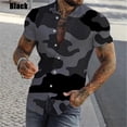 thumbnail image 3 of Camisa de camuflaje ajustada para hombre, camisas casuales con botones y manga corta con estampado 3D para hombre, camisas y blusas de talla grande, tops, ropa de hombre, 3 of 5