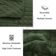 thumbnail image 6 of Exclusivo Mezcla California King Quilt Set, 3-Piece Lightweight Oversized King Quilts Soft Bedspreads Bed Coverlets, Olive Green, 112"x104", 6 of 8