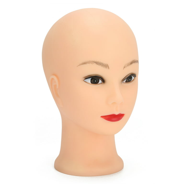 HAIRWAY Female Bald Mannequin Head Professional Cosmetology Face Makeup  Doll Head for Wig Making Display Hats Eyeglasses Wig Head with T Pins  (Light