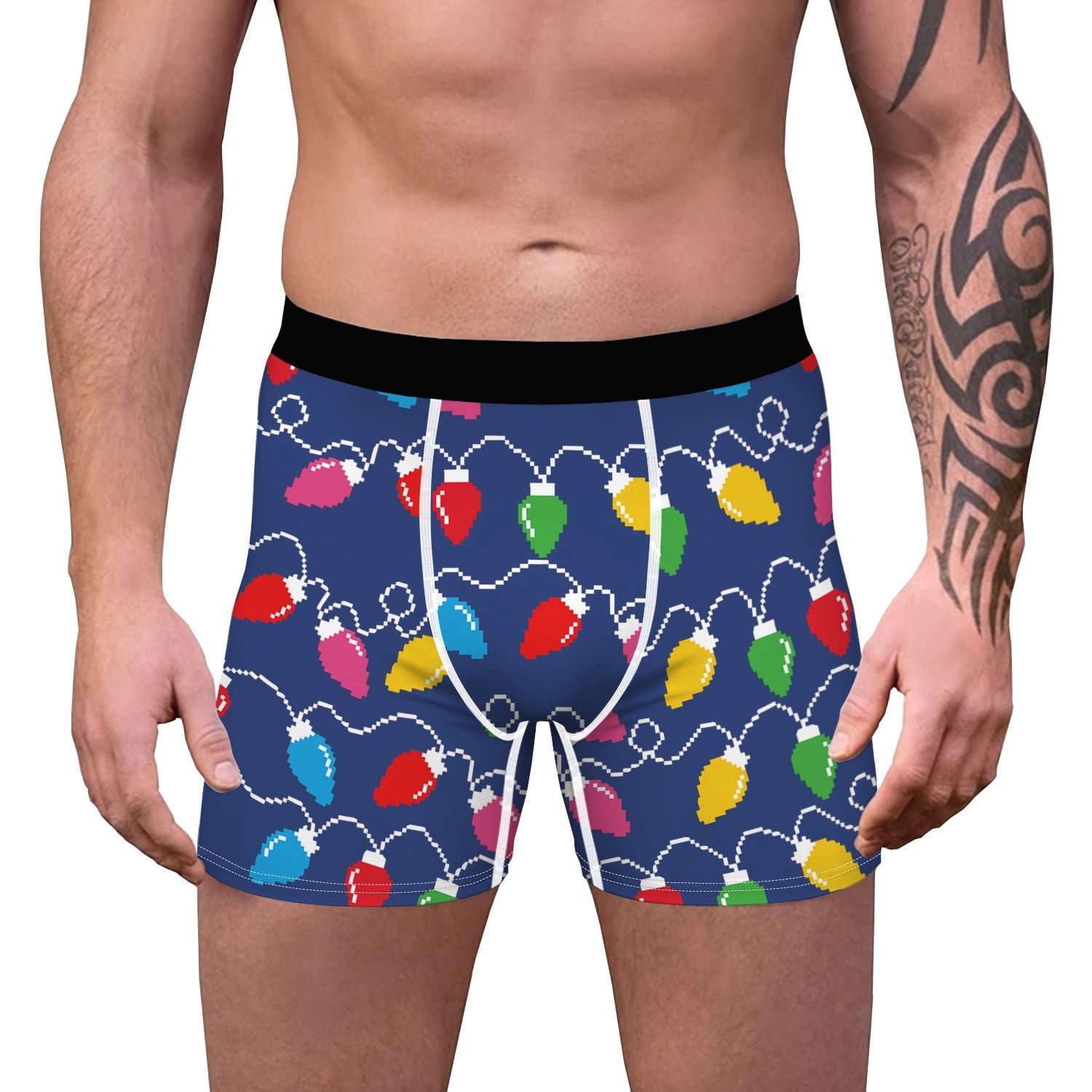 Christmas Digital Printing Breathable Close Fitting Men's Underpants Comfortable Boxers Clearance