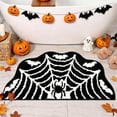 thumbnail image 3 of Taotanxi Spider Web Bath Mat, Halloween Bathroom Rug 15x23 Inches, Halloween Rugs Bathroom Decor, Black Gothic Bath Mat, Ultra Soft Great Absorbency, 3 of 6
