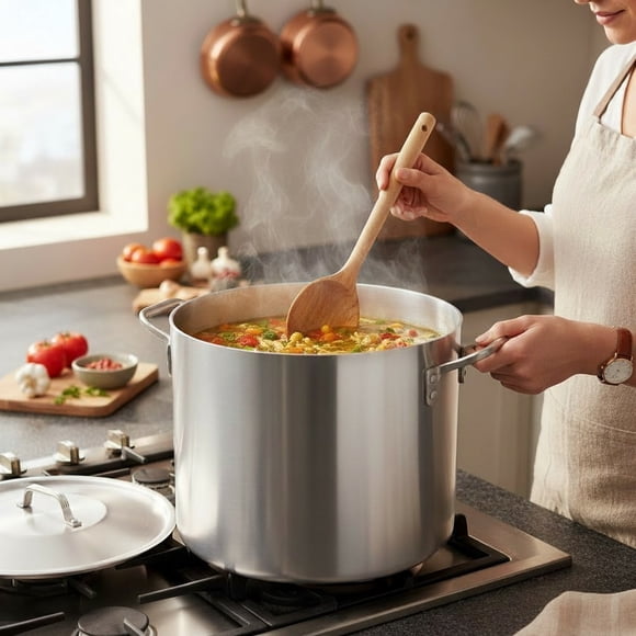 OLLA DE ALUMINIO GRANDE TRIPLE FUERTE CON TAPA No. 70 GRAN CHEF