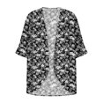 thumbnail image 5 of Cárdigan de manga larga para mujer, blusa informal estampada con bolsillo, abrigo tipo cárdigan para mujer, 5 of 5