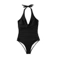 thumbnail image 5 of RQYYD Women Sexy Tummy Control One Piece Swimsuits Halter Push Up Bathing Suits Swimwear, 5 of 6