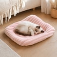 thumbnail image 6 of Short Pile Striped Pet Mat 48cm All Seasons for Cats and Dogs, Soft Resilient Padding Non Slip Grip Base, Comfortable Cushion for Sofa Bed Floor Daily Rest Gift, 6 of 7