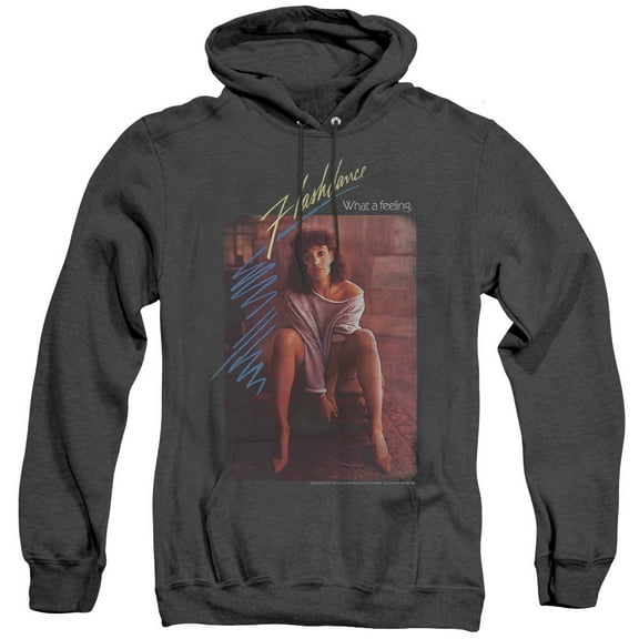 Flashdance Title Adult Heather Hoodie Sweatshirt Black