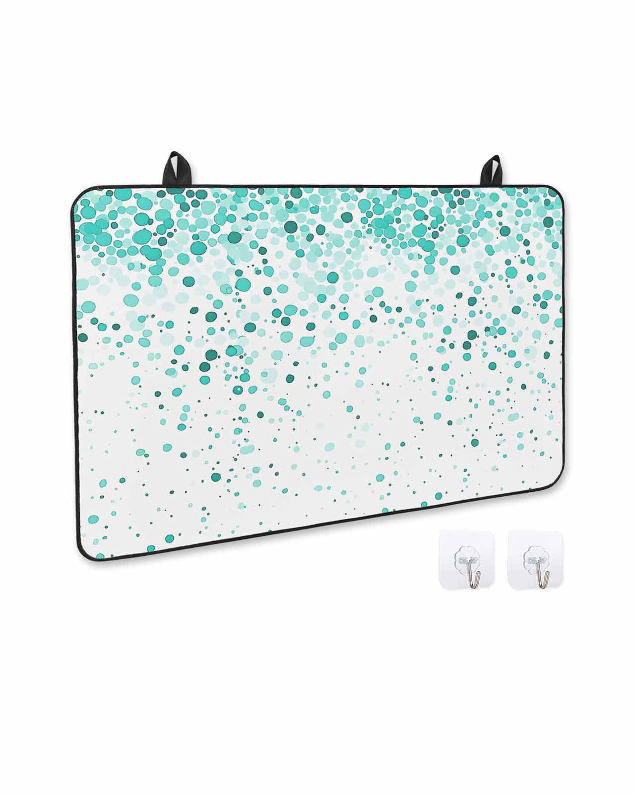 nqOlkjepod Large Induction Cooktop Protector Mat 36"x21", Turquoise Polka Dot Stove Top Covers for Electric Stove, Abstract Modern Art Dots Watercolor Stove Burner Cover Mats, Glass Top Stove Cover
