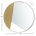 thumbnail image 3 of SAFAVIEH Bryley 16 in. Geometric Round Mirror, Brushed Brass, 3 of 5
