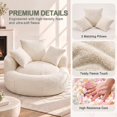 thumbnail image 5 of 5FT Oversized Round Memory Foam Bean Bag Chair with 3 Accent Pillows, 5 of 7
