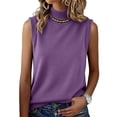thumbnail image 5 of Mock Neck Sweater for Women Ribbed Solid Color Mock Neck Slim Fit Basic Layering Vest Spring Fall Casual Pullover Sweater, 5 of 8