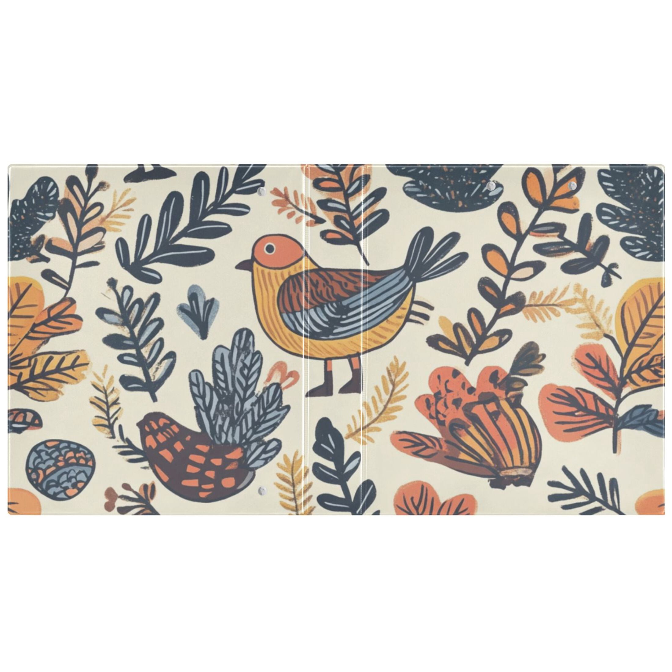 Thanks Giving Chicken Leaves 3 Ring Binders 1.5 inch Hardcover File Folders with Interior Pockets A4 Size Organizer for School Office Hospital