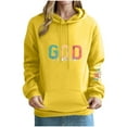 thumbnail image 3 of Uootdi Hoodies Jesus Christian Hoodies Gift for Women Trendy Letter Christian God Is Good Graphic Fashion Casual Fall Winter Hoo ded Pullover, 3 of 5