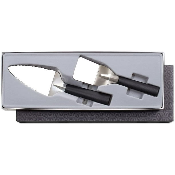 Set 2 Piece Stainless Steel Pie And Mini Dessert Server Resin Made In The Usa Black Handle Walmart Com Walmart Com