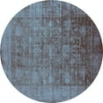 thumbnail image 1 of Ahgly Company Indoor Round Oriental Light Blue Industrial Area Rugs, 4' Round, 1 of 4