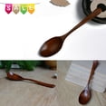 thumbnail image 5 of Baby Feeding Spoons, Natural Brown Wood Long Handle Spoon, toddler Cutlery with Rounded Bowl Edge, Asian Soup Spoon for Purees and Soups, Small Wooden Spoon for Gentle, 5 of 5