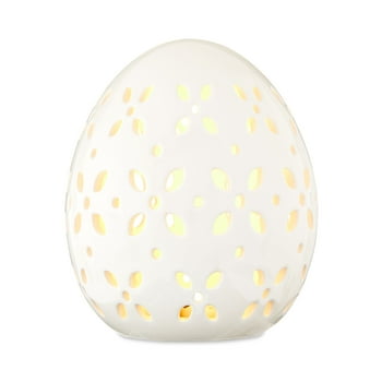 WAY TO CELEBRATE! Way To Celebrate Easter Large Ceramic LED White Egg Decor