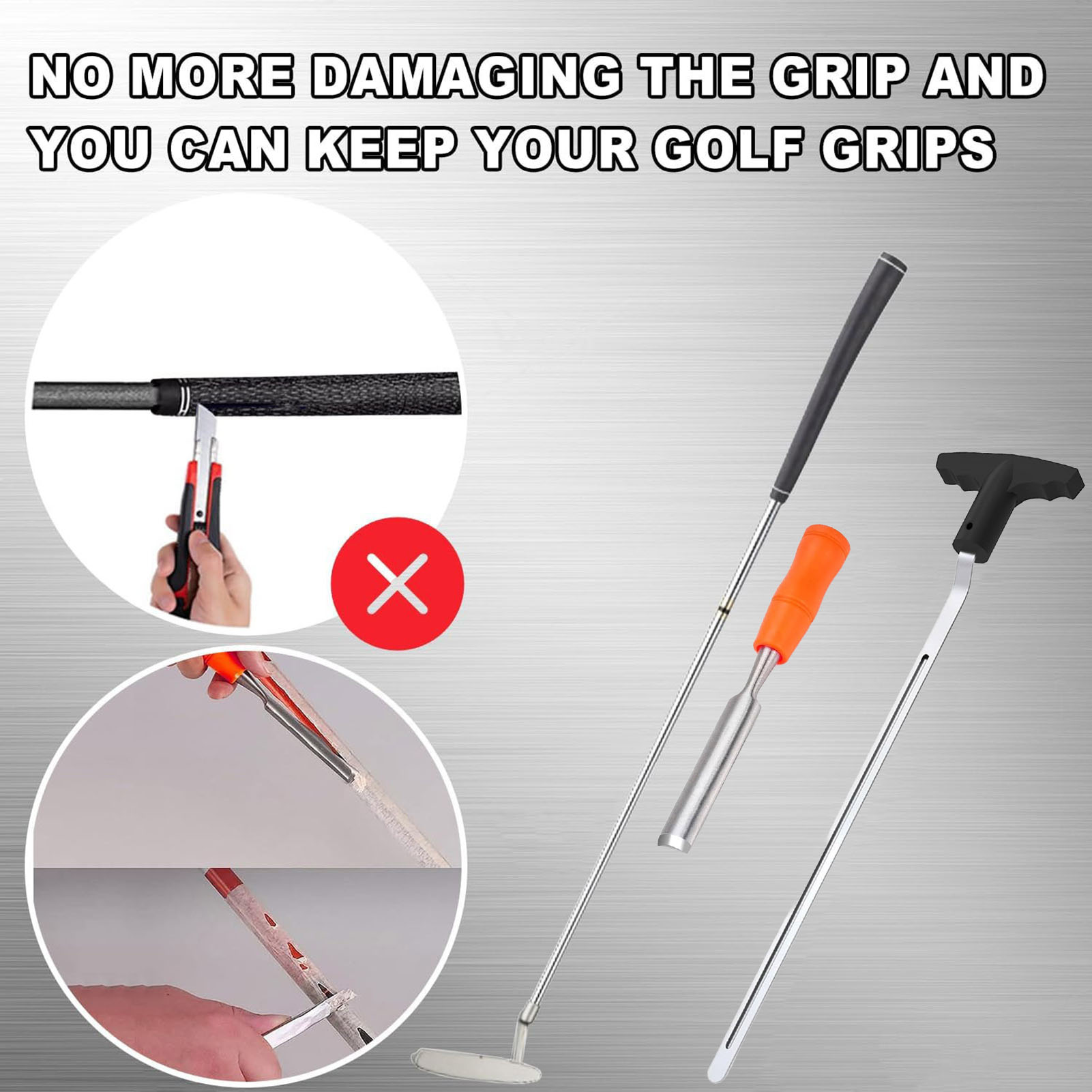YIFAEUX Golf Grip Removal Tool And Grip Tape Remover V-Groove Grip Remover Saver Golf Club Gripping Kit for Swing Club Repair Accessories