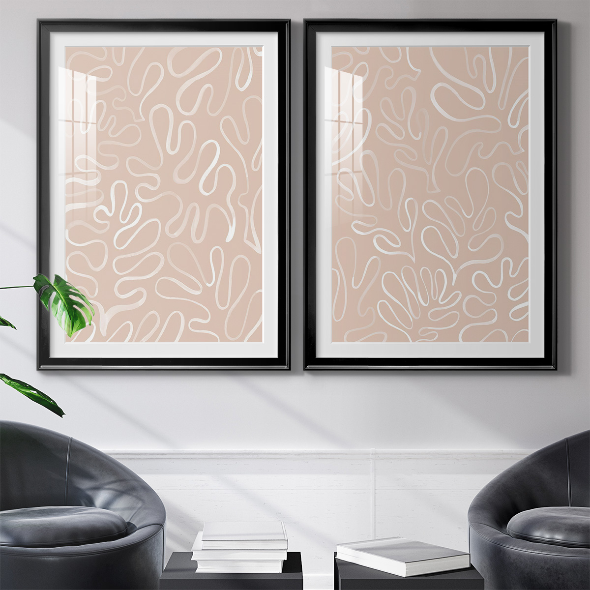 Wexford Home Matisse Pieces III Premium Framed Print, 18.5" x 24.5" - Ready to Hang, Black (Set of 2)