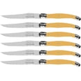 thumbnail image 1 of Cuchillos con Mango Ergonómico LaguioleYellow 6 pzas 23 cm Amarillo Acero Inoxidable Cuchillo para carne., 1 of 3