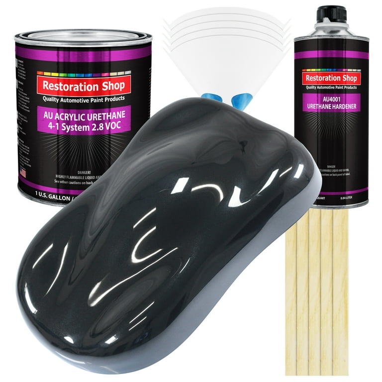 Restoration Shop Phantom Black Pearl Acrylic Urethane Auto Paint Complete  Gallon Paint Kit, Single Stage High Gloss 