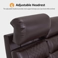 thumbnail image 4 of MCombo 77.6" 3 Seats Power Reclining Sofa, Home Theater Seating with LED Light & Armrest Storage, Faux Leather, Dark Brown, 4 of 9