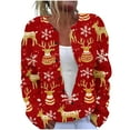 thumbnail image 3 of QATAINLAV Gold Womens Ugly Christmas Sweaters Cute Funny Graphic Cardigans Button up Long Sleeve Knitted Sweater Tops, L, 3 of 6