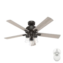 Hunter 52 inch Indoor Ceiling Fan with LED Lights and Remote Control - Bronze Ceiling Fan, Standard Mount, 5 Blades, For Bedroom, Living Room, or Kitchen, Quiet - Hartland 51854, Noble Bronze