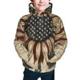 thumbnail image 2 of Bingfone USA Sunflower Flag Pattern Youth Classic Hoodies Soft Hooded Pullover Sweatshirts for Girls and Boys, 2 of 6