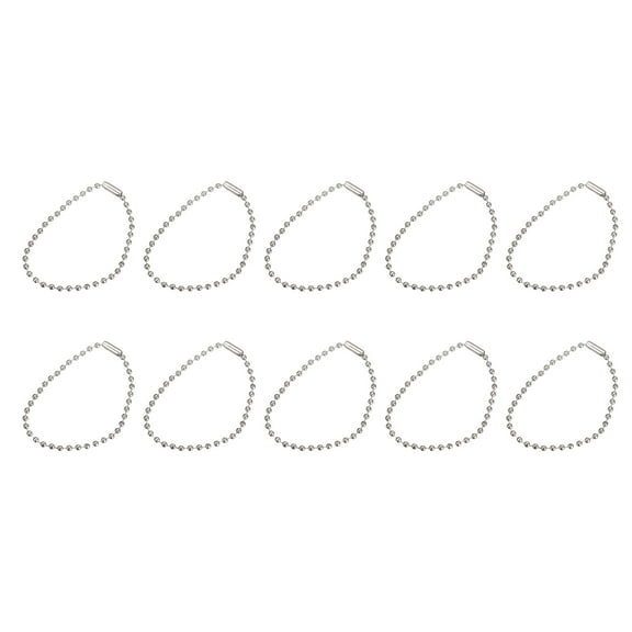 Uxcell 5.91" Ball Bead Chains with Connectors for Chains DIY Crafts, 48 Pack Silver