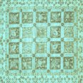 thumbnail image 1 of Ahgly Company Indoor Square Abstract Light Blue Modern Area Rugs, 7' Square, 1 of 4