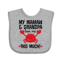 Inktastic Mamaw and Grandpa Love Me Grandkids Boys or Girls Baby Bib
