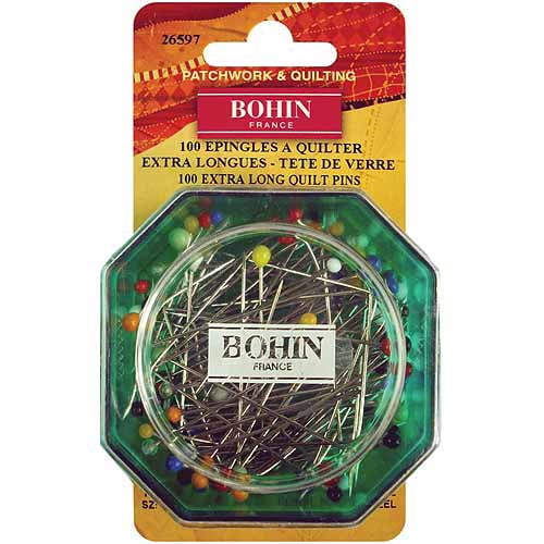 Bohin 26597 Glass Head Quilting Pins Size 30 100/Pkg