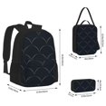 thumbnail image 2 of Pofeuu Black Fish scales Print Backpack Travel Backpacks With Lunch Bag Pencil Bag Set 3 pcs Set Cartoon Backpack, 2 of 7