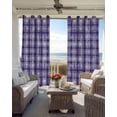 thumbnail image 3 of Purple Plaid Black Out Curtains 72 Inch Long, Light Blocking Drapes with Black Liner, Modern Art Checkered Farmhouse Thermal Insulated Blackout Curtains for Bedroom Living Room 52"x72" 2 Panels, 3 of 8
