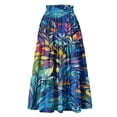 thumbnail image 6 of Women’s Bohemian Style Printed Maxi Skirt with Elastic Waist and Drawstring for Casual and Everyday Wear Blue S, 6 of 6