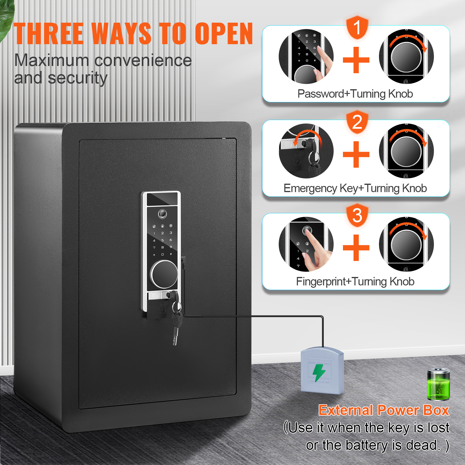 Vevor 2.2 Cu Ft Fingerprint Digital Safe with LED Light photo 2