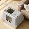 thumbnail image 5 of Fully Enclosed Stainless Steel Large Cat Litter Box with Lid, Non-Stick Odor Control Kitty Litter Box for Indoor Cats, 5 of 7